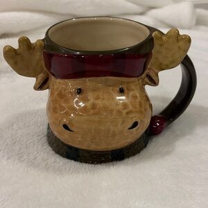 St. Nicholas Square Moose Mug - Brown and Red